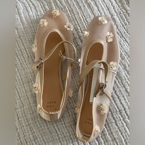 a new day Cream Floral Embellished Flats